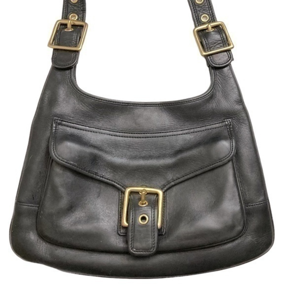 Coach vintage Saddle Hippie Legacy 9340 Black Leather buckle Shoulder Bag rare
